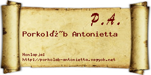 Porkoláb Antonietta névjegykártya